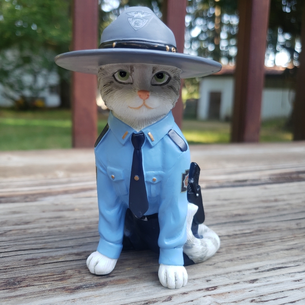 The Hamilton Collection to Purr-tect & Serve Cat Figurine - OFFICE-PURR Cat - Picture 5 of 13